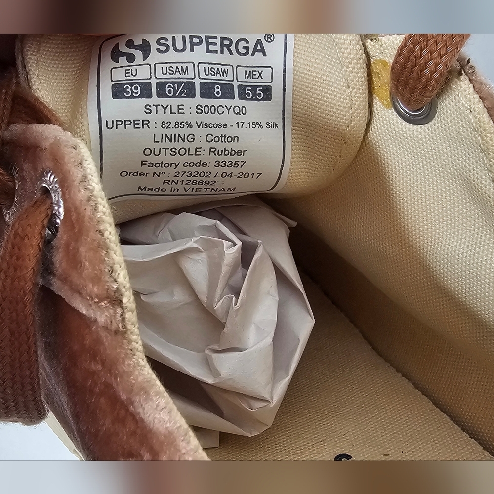 Superga 2750 Silk Velvet Sneakers Mauve Floral Embroidered Women’s 8 EU 39 - Picture 11 of 14